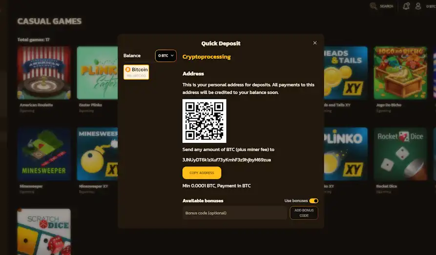 Landscape screenshot image #1 for Bitcoin Games