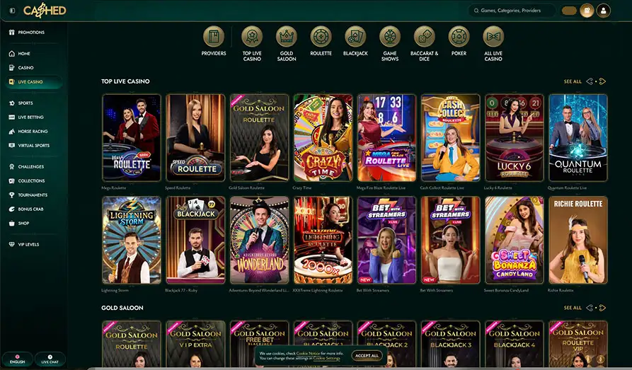 Landscape screenshot image #1 for Cashed Casino