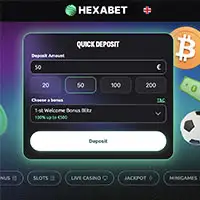 Quick crypto deposits: 20 to 200 USDT at Hexabet Casino