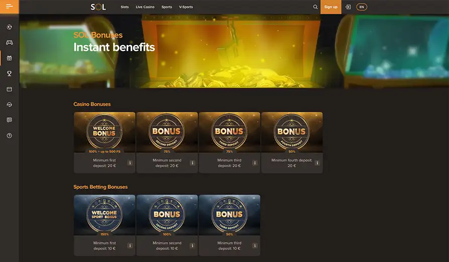 Landscape screenshot image #1 for Sol Crypto Casino