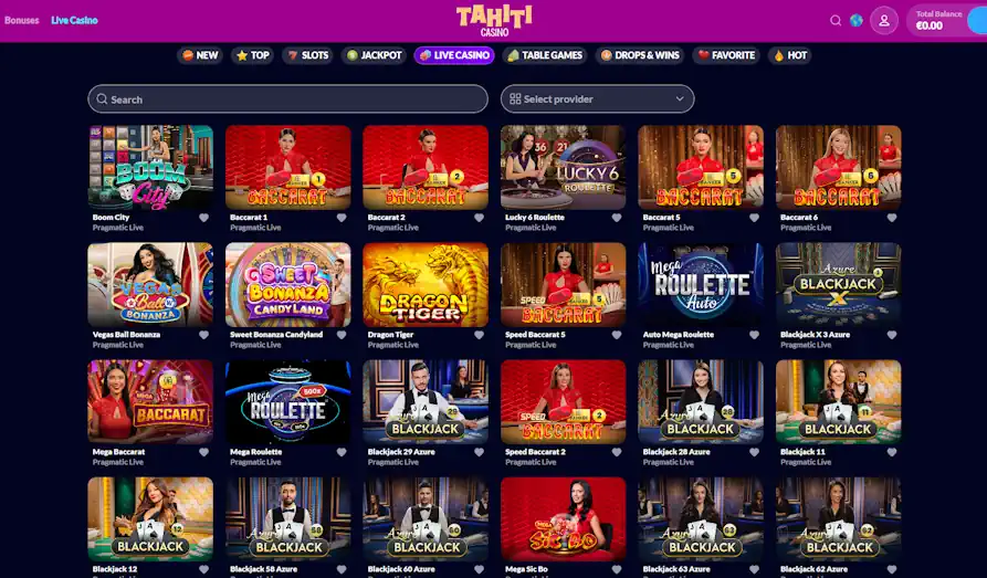 Landscape screenshot image #1 for Tahiti Casino