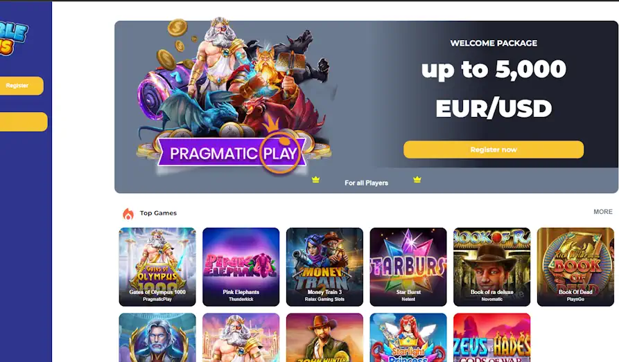 Landscape screenshot image #1 for Tumble Wins Casino